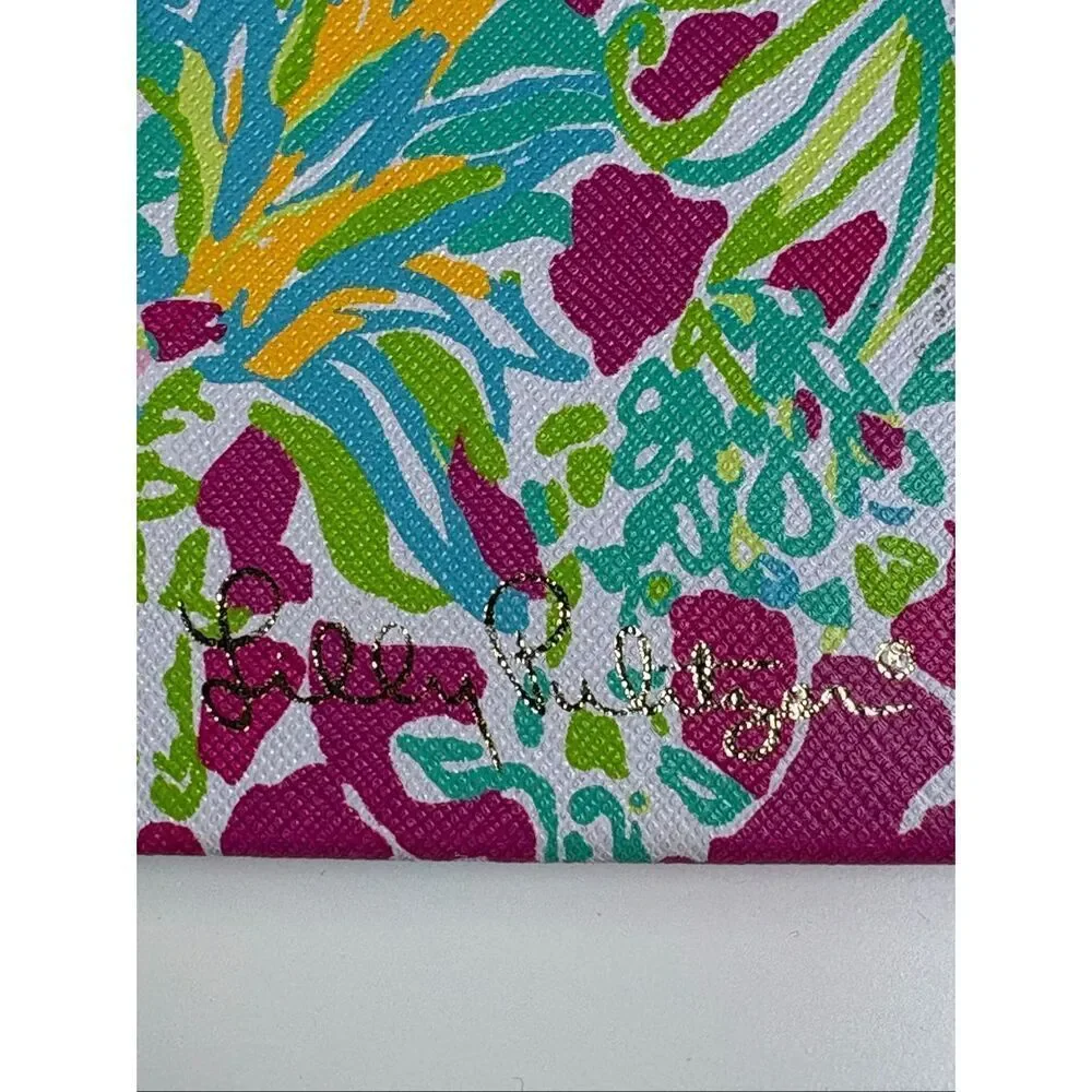 Lilly Pulitzer Envelope Wallet Clutch Tropical Print Pink Blue Green Gold